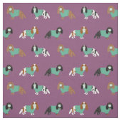 Cavalier King Charles Spaniel in struikgewas Stof (Swatch)