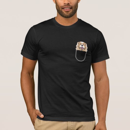 Cavalier King Charles Spaniel In The Breast Pocket T-shirt (Voorkant)