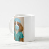Cavalier King Charles Spaniel in werkkleding Koffiemok (Voorkant links)