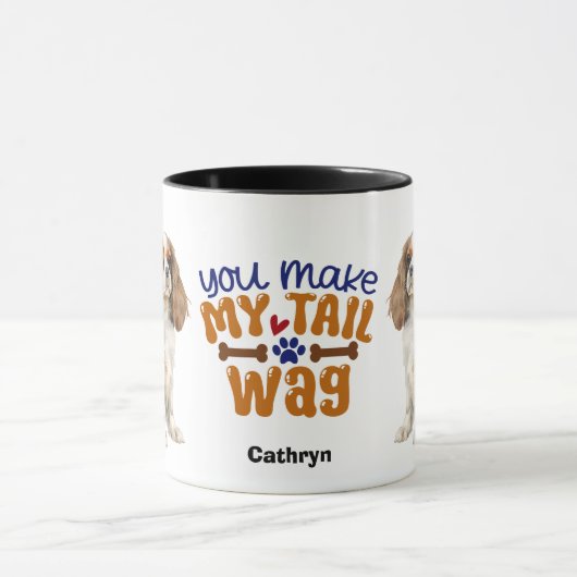 Cavalier King Charles Spaniel Je maakt mijn staart Mok (Midden)