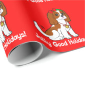 Cavalier King Charles Spaniel Jolly Good Kerstmis Cadeaupapier (Rol Hoek)