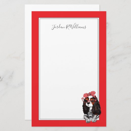 Cavalier King Charles Spaniel | Jouw namen toevoeg Briefpapier (Voorkant / Achterkant)