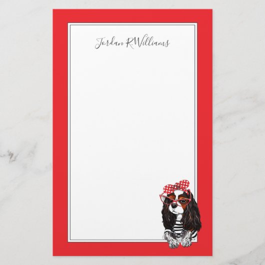 Cavalier King Charles Spaniel | Jouw namen toevoeg Briefpapier (Voorkant)