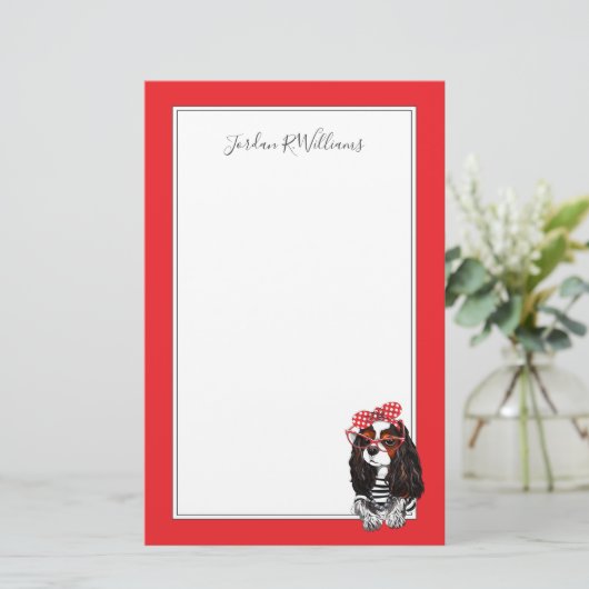 Cavalier King Charles Spaniel | Jouw namen toevoeg Briefpapier (Staand voorkant)