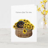 Cavalier King Charles Spaniel Kaart (Gele Bloem)