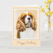 Cavalier King Charles Spaniel Kaart (Gele Bloem)