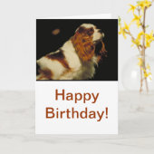 Cavalier King Charles Spaniel Kaart (Gele Bloem)