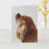 Cavalier King Charles Spaniel Kaart (Gele Bloem)