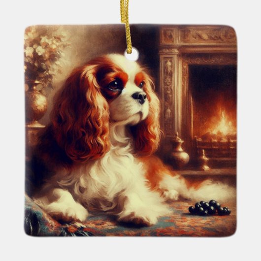 Cavalier King Charles Spaniel Keramisch Ornament (Voorkant)