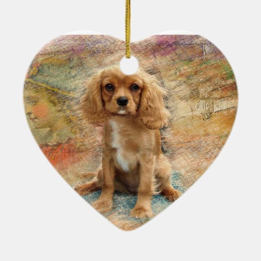 Cavalier King Charles Spaniel Keramisch Ornament (Achterkant)