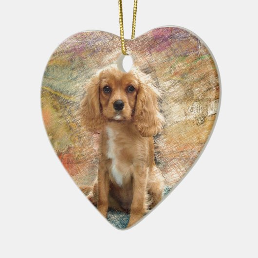 Cavalier King Charles Spaniel Keramisch Ornament (Links)