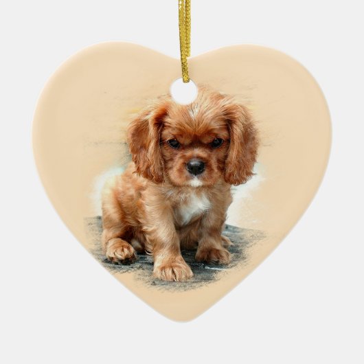 Cavalier King Charles Spaniel Keramisch Ornament (Voorkant)