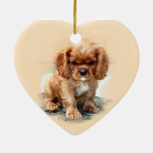 Cavalier King Charles Spaniel Keramisch Ornament (Achterkant)