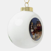 Cavalier King Charles Spaniel Kerst Festiviteit Keramische Bal Ornament (Links)