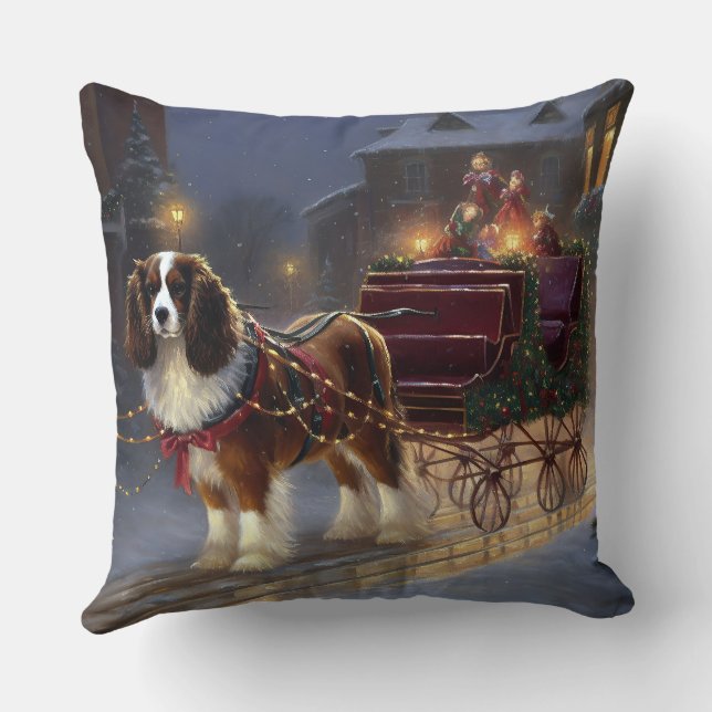 Cavalier King Charles Spaniel Kerst Festiviteit Kussen (Achterkant)