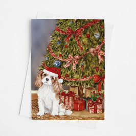 Cavalier King Charles Spaniel kerstboom Kaart