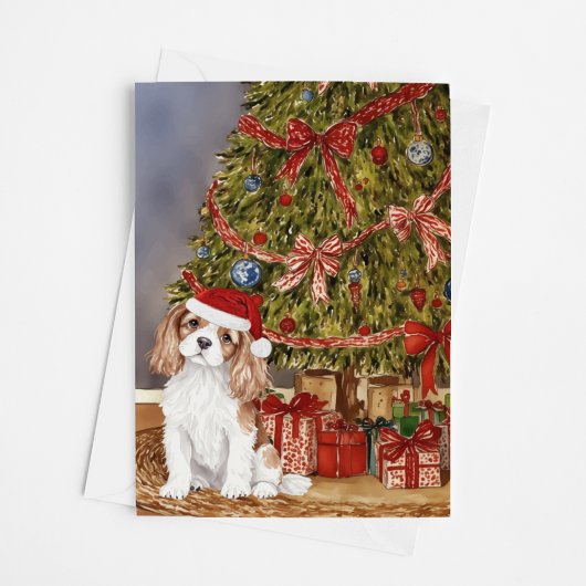 Cavalier King Charles Spaniel kerstboom Kaart