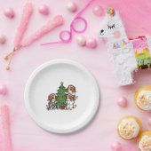 Cavalier King Charles Spaniel kerstboom Papieren Bordje (Feest)