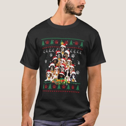 Cavalier King Charles Spaniel kerstboom Ugly T-shirt (Voorkant)