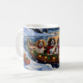 Cavalier King Charles Spaniel Kerstboot Koffiemok (Voorkant links)