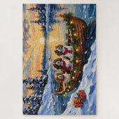 Cavalier King Charles Spaniel Kerstboot Legpuzzel (Verticaal)