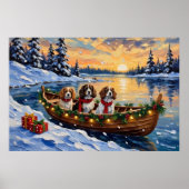 Cavalier King Charles Spaniel Kerstboot Poster (Voorkant)
