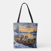 Cavalier King Charles Spaniel Kerstboot Tote Bag (Achterkant)