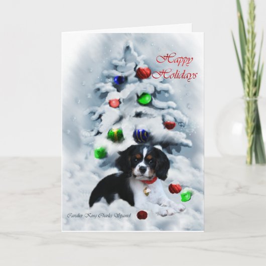 Cavalier King Charles Spaniel kerstcadeaus Feestdagen Kaart (Voorkant)