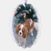 Cavalier King Charles Spaniel kerstcadeaus Ornament Kaart (Links)