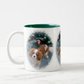 Cavalier King Charles Spaniel kerstcadeaus Tweekleurige Koffiemok (Links)