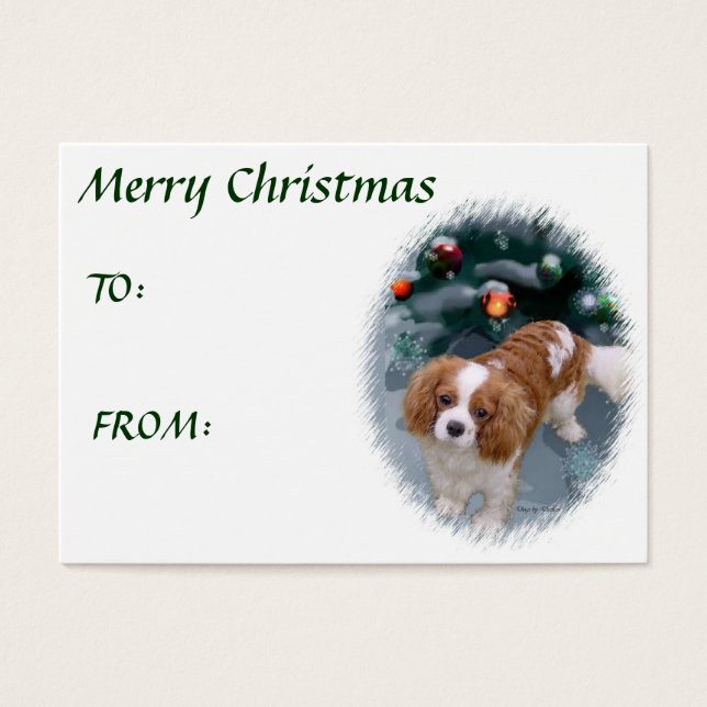 Cavalier King Charles Spaniel Kerstcadeaus Visitekaartje (Voorkant)