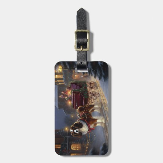 Cavalier King Charles Spaniel Kerstfeest Bagagelabel (Voorkant verticaal)