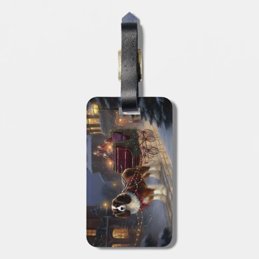 Cavalier King Charles Spaniel Kerstfeest Bagagelabel (Achterkant verticaal)