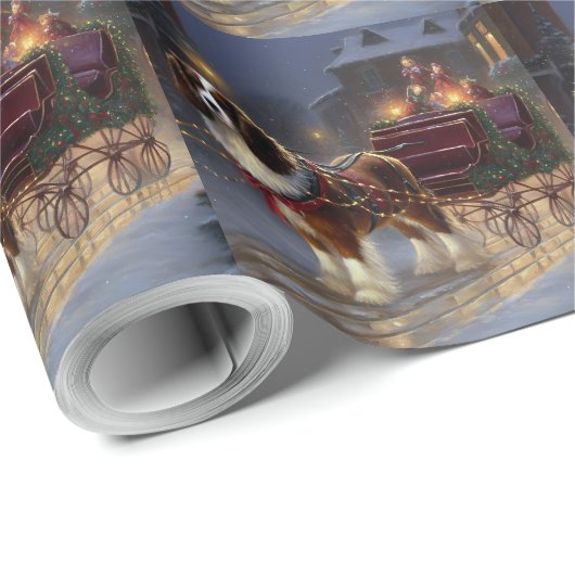 Cavalier King Charles Spaniel Kerstfeest Cadeaupapier (Rol Hoek)