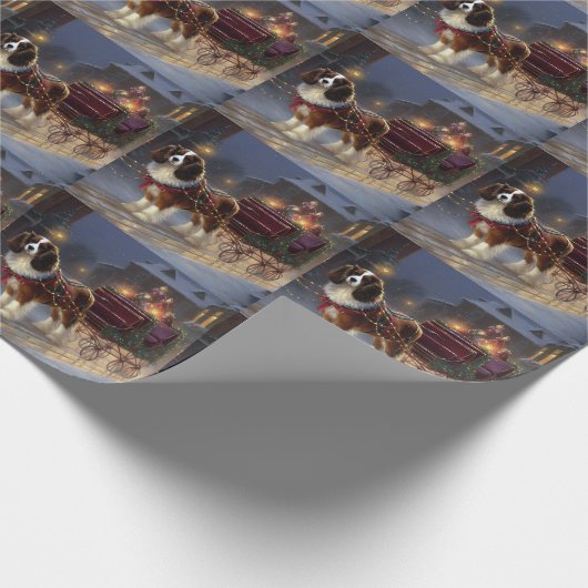 Cavalier King Charles Spaniel Kerstfeest Cadeaupapier (Hoek)