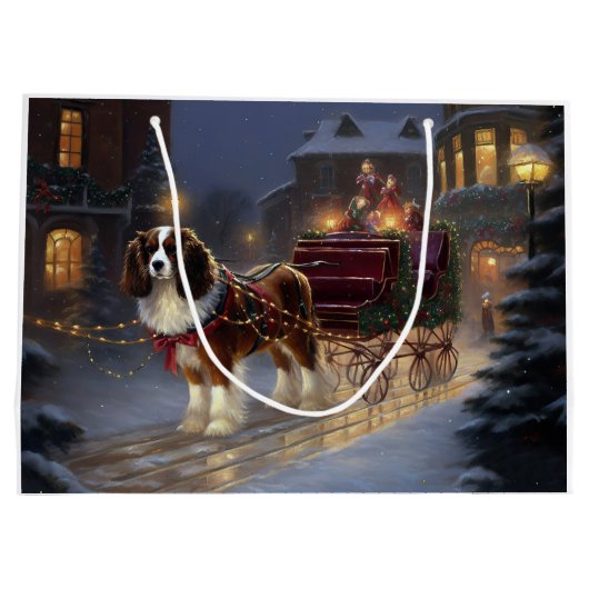 Cavalier King Charles Spaniel Kerstfeest Groot Cadeauzakje (Achterkant)