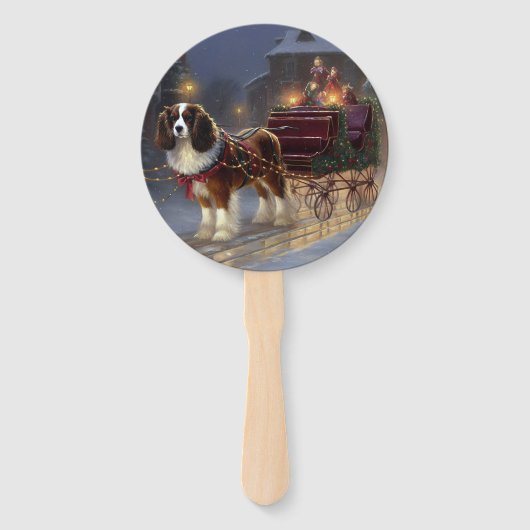 Cavalier King Charles Spaniel Kerstfeest Handwaaier (Voorkant)
