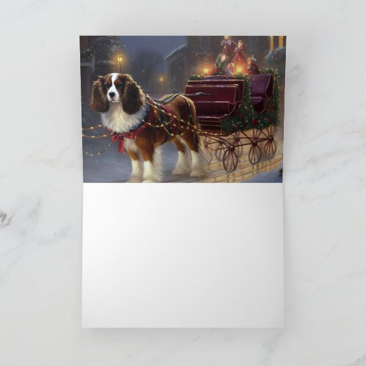 Cavalier King Charles Spaniel Kerstfeest Kaart (Binnen)