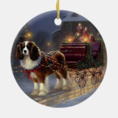Cavalier King Charles Spaniel Kerstfeest Keramisch Ornament (Achterkant)