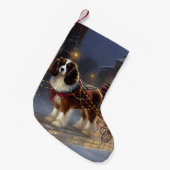 Cavalier King Charles Spaniel Kerstfeest Kleine Kerstsok (Voorkant (Hangend))