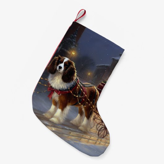 Cavalier King Charles Spaniel Kerstfeest Kleine Kerstsok (Voorkant (Hangend))