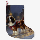 Cavalier King Charles Spaniel Kerstfeest Kleine Kerstsok (Voorkant)