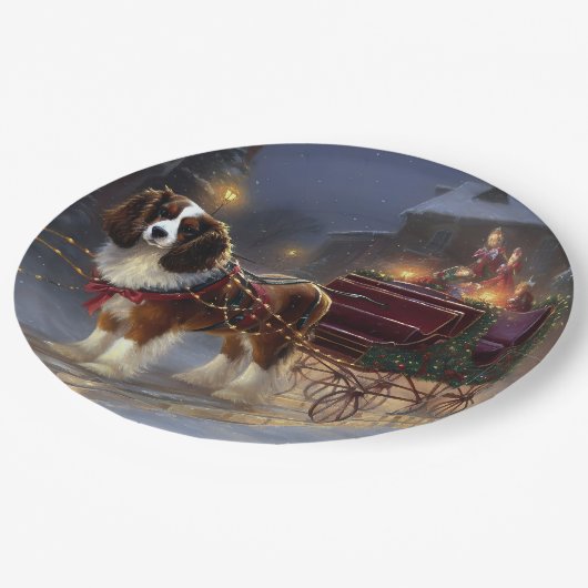 Cavalier King Charles Spaniel Kerstfeest Papieren Bordje (Gekanteld)