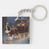Cavalier King Charles Spaniel Kerstfeest Sleutelhanger (Achterkant)