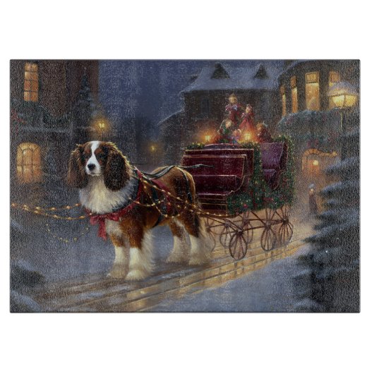 Cavalier King Charles Spaniel Kerstfeest Snijplank (Voorkant)
