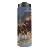 Cavalier King Charles Spaniel Kerstfeest Thermosbeker (Voorkant)