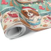 Cavalier King Charles Spaniel kerstgebak Cadeaupapier (Rol Hoek)