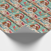 Cavalier King Charles Spaniel kerstgebak Cadeaupapier (Hoek)