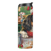 Cavalier King Charles Spaniel kerstgebak Thermosbeker (Gedraaid links)
