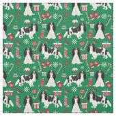 Cavalier King Charles Spaniel kerstgroen Stof (Swatch)